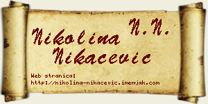 Nikolina Nikačević vizit kartica